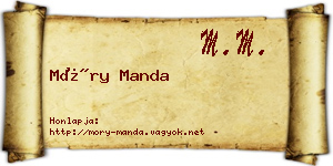 Móry Manda névjegykártya